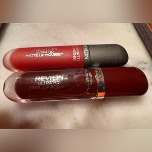 Revlon lipstick 2 piece bundle  Ultra HD Matte Mousse and Vinyl Lip Polish